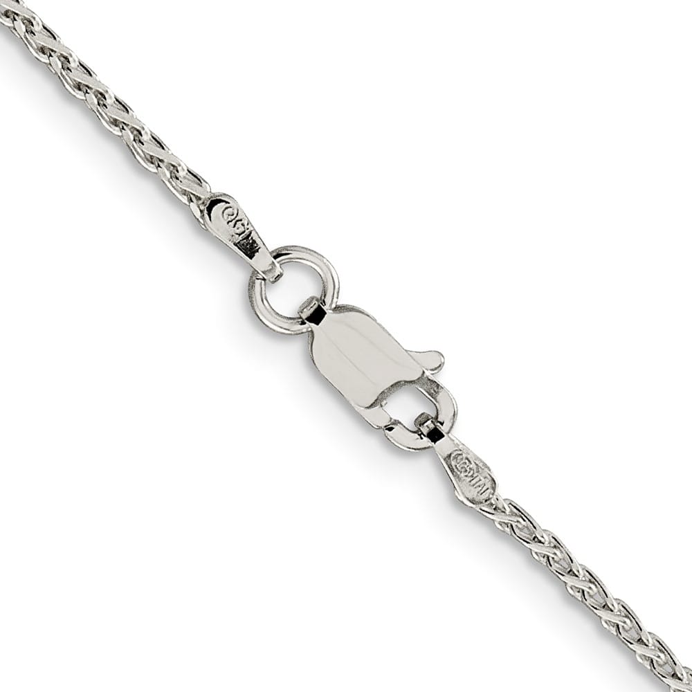Sterling Silver Rhodium Finish 1.5mm D.C. Spiga Chain