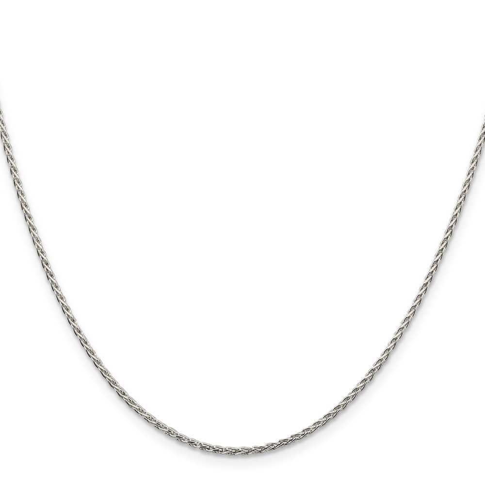 Sterling Silver Rhodium Finish 1.5mm D.C. Spiga Chain