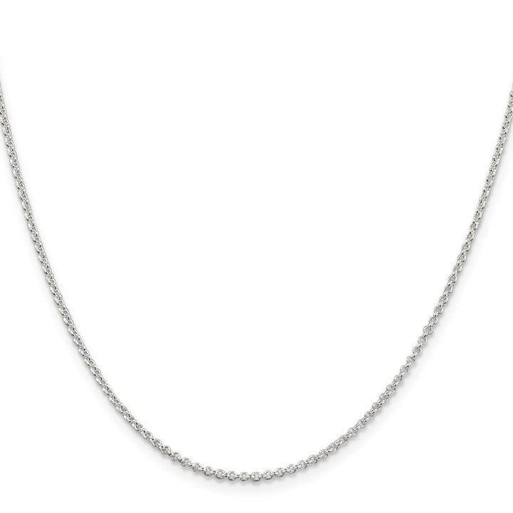 Sterling Silver Rhodium Finish 1.5mm Rolo Chain