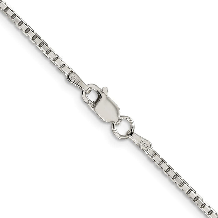 Sterling Silver Rhodium Finish 1.7mm 8 Sided Mirror Box Chain