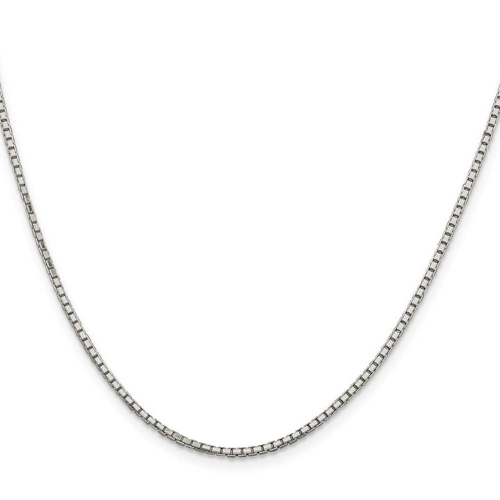 Sterling Silver Rhodium Finish 1.7mm 8 Sided Mirror Box Chain