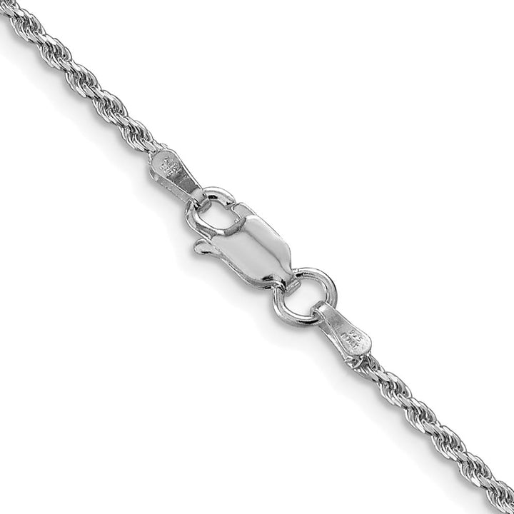 Sterling Silver Rhodium Finish 1.7mm D.C. Rope Chain