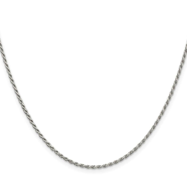 Sterling Silver Rhodium Finish 1.7mm D.C. Rope Chain