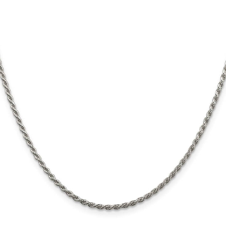 Sterling Silver Rhodium Finish 1.85mm D.C. Rope Chain