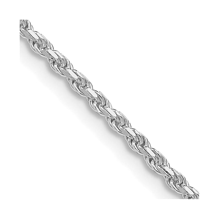 Sterling Silver Rhodium Finish 1.85mm D.C. Rope Chain