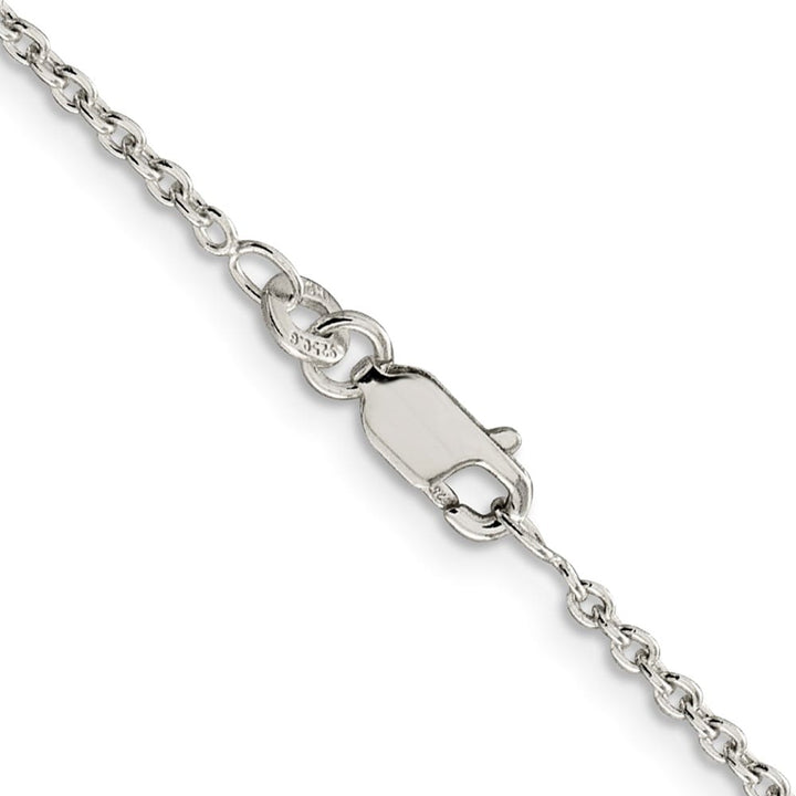 Sterling Silver Rhodium Finish 1.95mm Cable Chain