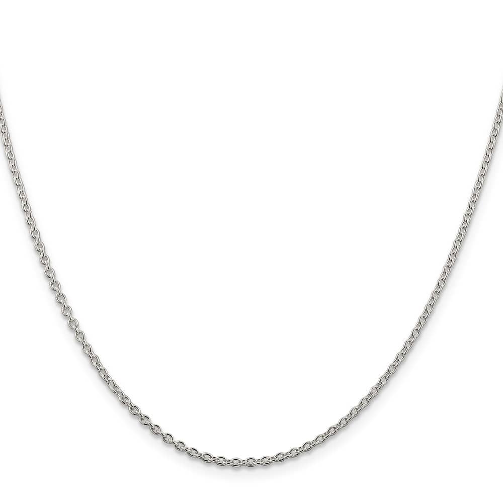 Sterling Silver Rhodium Finish 1.95mm Cable Chain