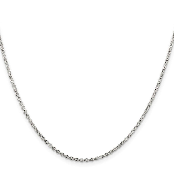 Sterling Silver Rhodium Finish 1.95mm Cable Chain