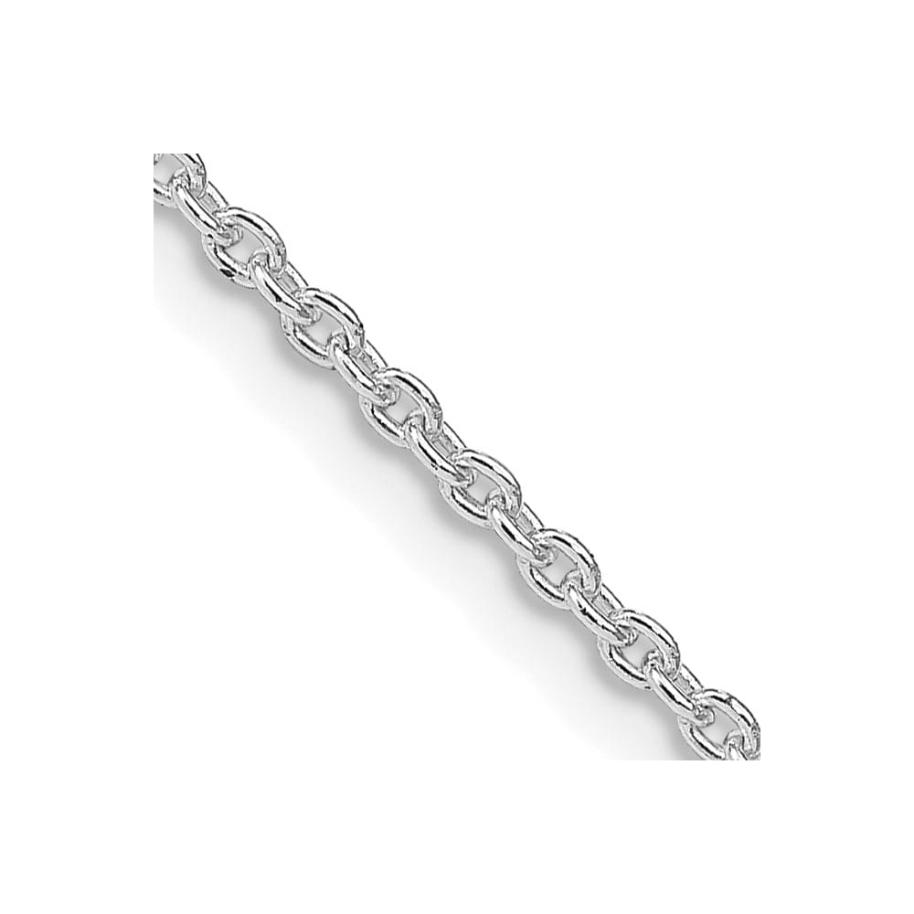 Sterling Silver Rhodium Finish 1.95mm Cable Chain