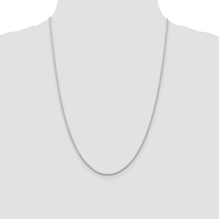 Sterling Silver Rhodium Finish 1.95mm Cable Chain Size 24
