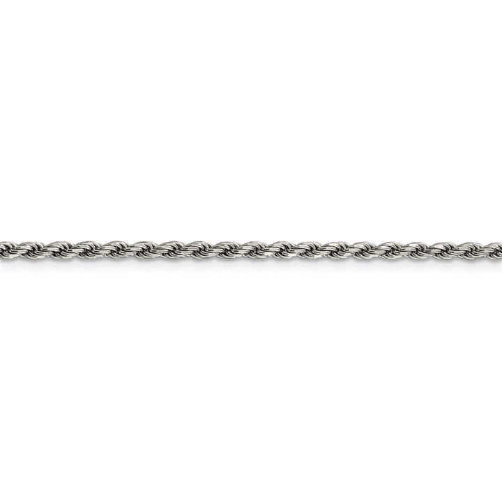 Sterling Silver Rhodium Finish 2.25mm D.C. Rope Chain