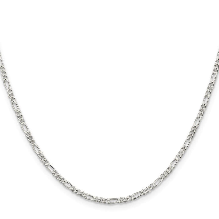 Sterling Silver Rhodium Finish 2.25mm Figaro Chain
