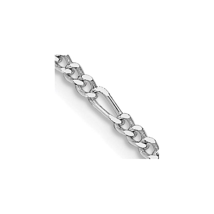 Sterling Silver Rhodium Finish 2.25mm Figaro Chain