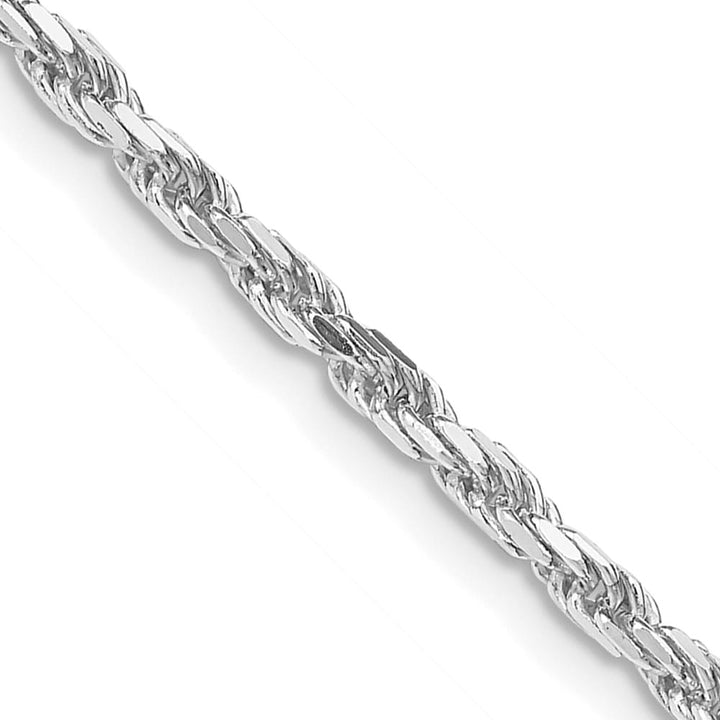 Sterling Silver Rhodium Finish 2.5mm D.C. Rope Chain