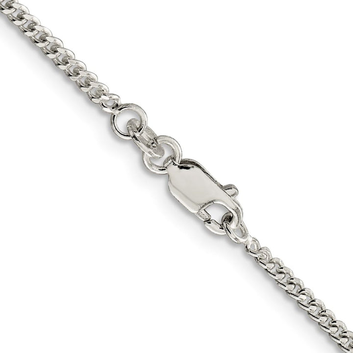 Sterling Silver Rhodium Finish 2mm Curb Chain