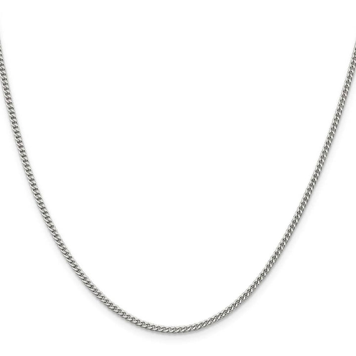 Sterling Silver Rhodium Finish 2mm Curb Chain