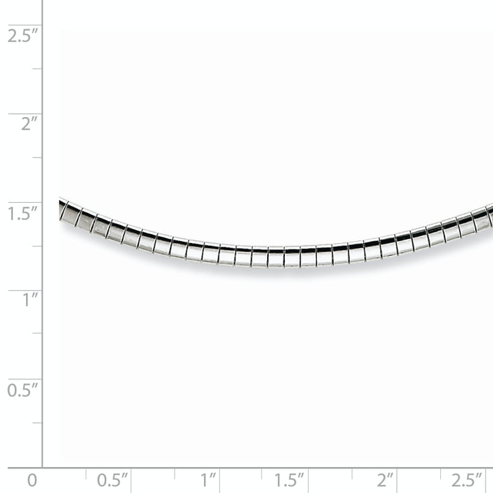 Sterling Silver Rhodium Finish 2mm with Extension Cubetto Chain