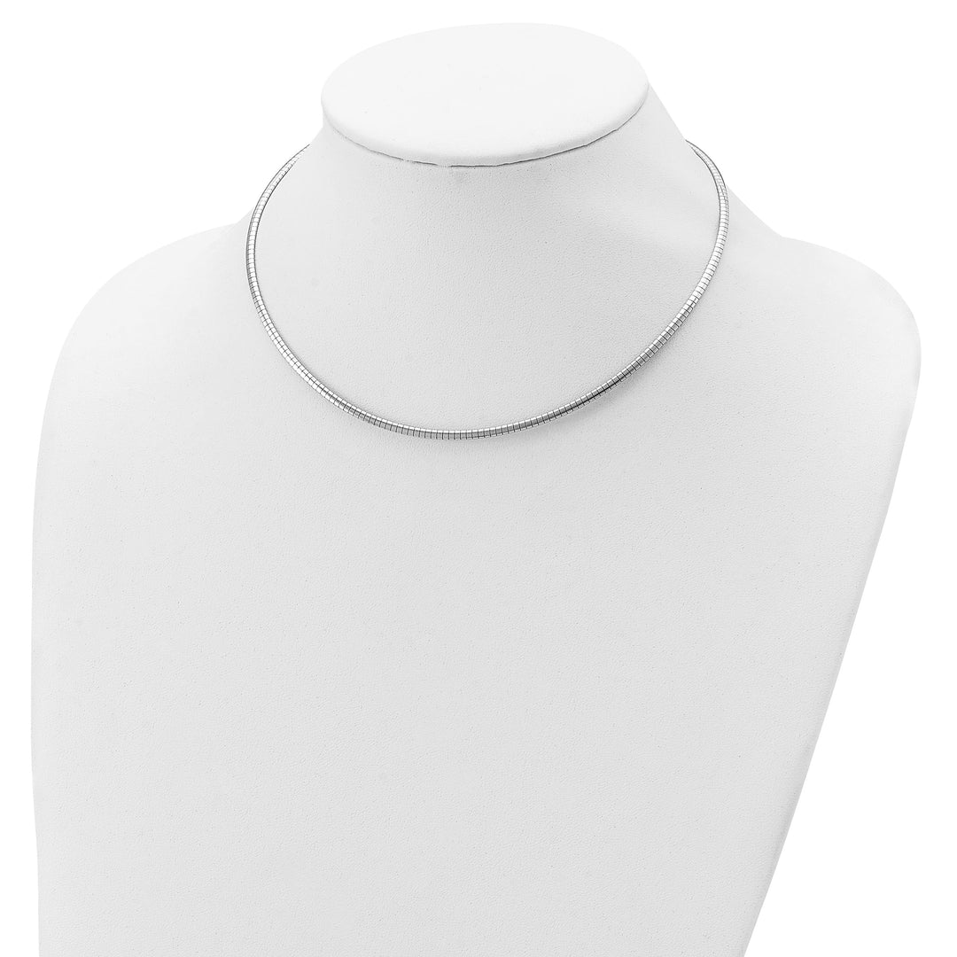 Sterling Silver Rhodium Finish 2mm with Extension Cubetto Chain
