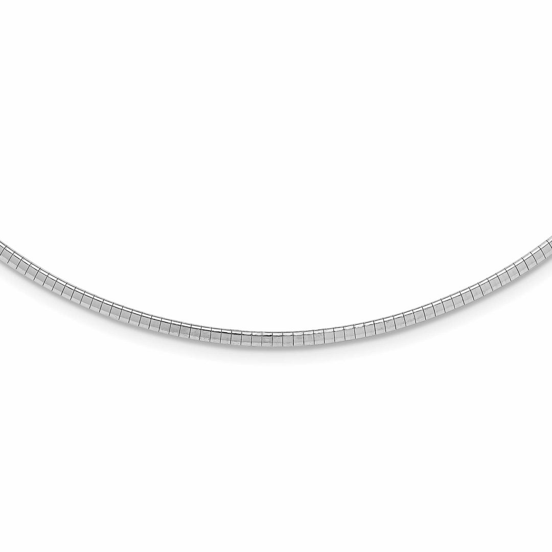 Sterling Silver Rhodium Finish 2mm with Extension Cubetto Chain