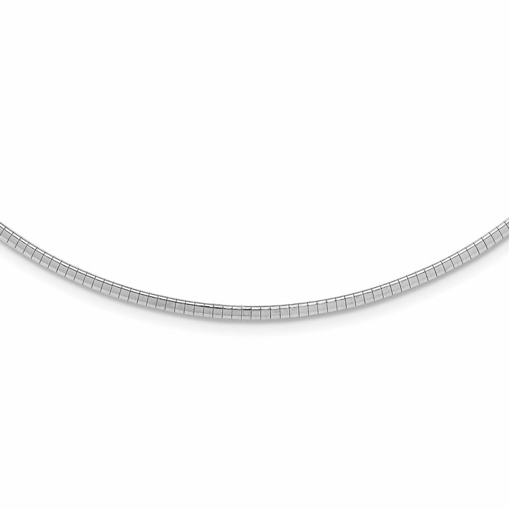 Sterling Silver Rhodium Finish 2mm with Extension Cubetto Chain