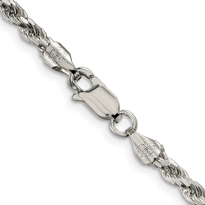 Sterling Silver Rhodium Finish 3.2mm D.C. Rope Chain