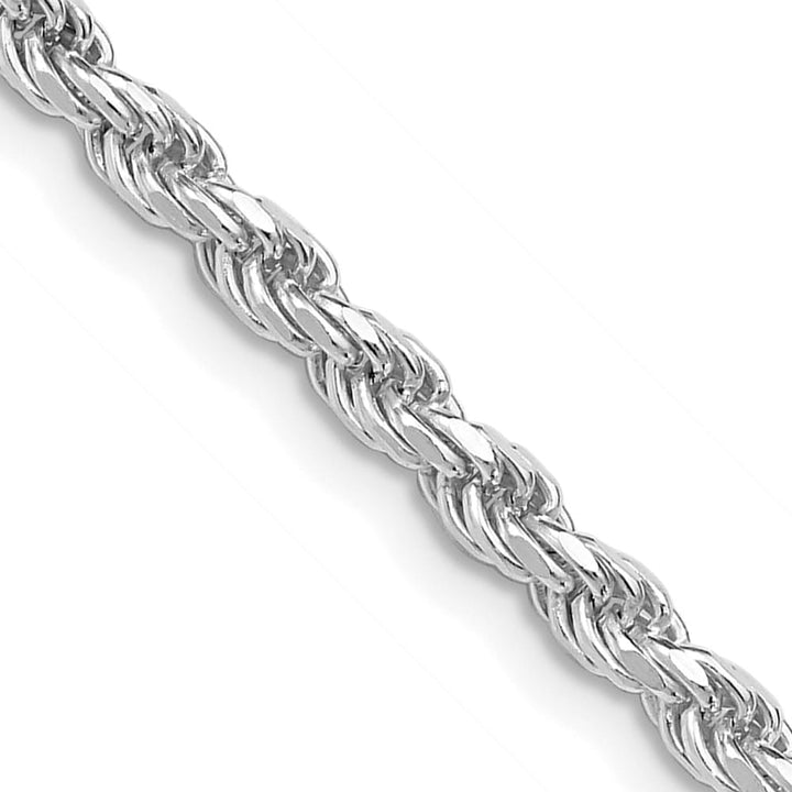 Sterling Silver Rhodium Finish 3.2mm D.C. Rope Chain