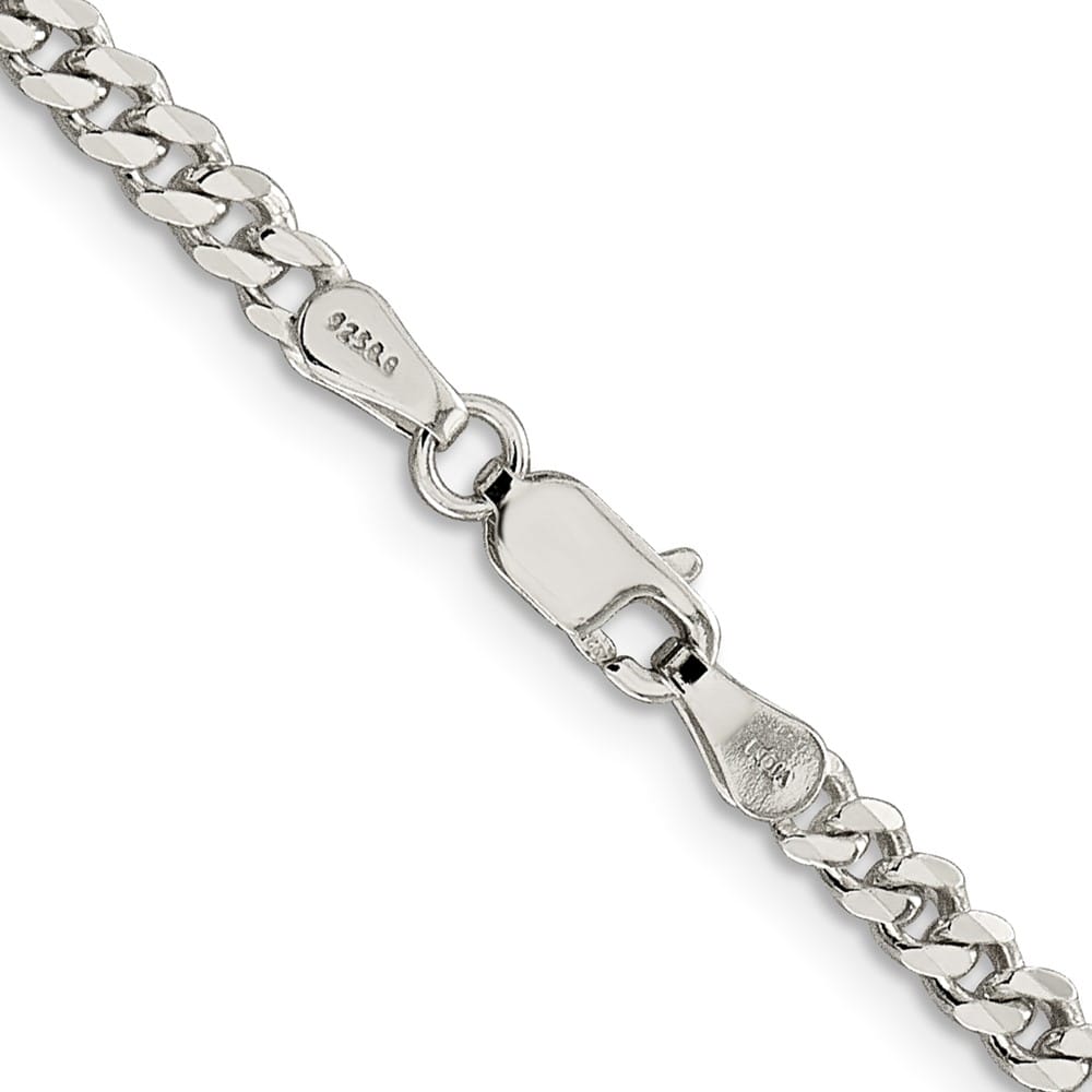 Sterling Silver Rhodium Finish 3.5mm Curb Chain