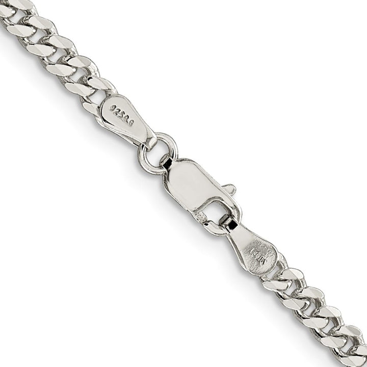 Sterling Silver Rhodium Finish 3.5mm Curb Chain
