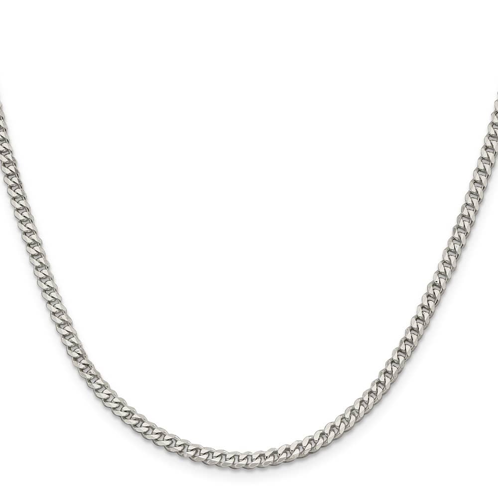 Sterling Silver Rhodium Finish 3.5mm Curb Chain
