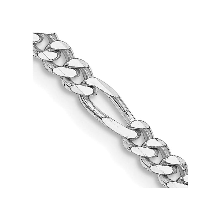 Sterling Silver Rhodium Finish 3.5mm Figaro Chain