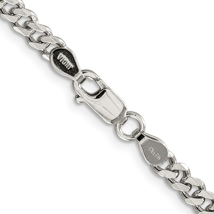 Sterling Silver Rhodium Finish 4.5mm Curb Chain