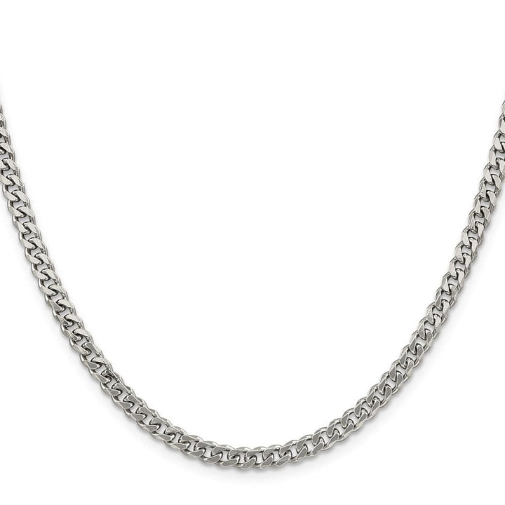 Sterling Silver Rhodium Finish 4.5mm Curb Chain