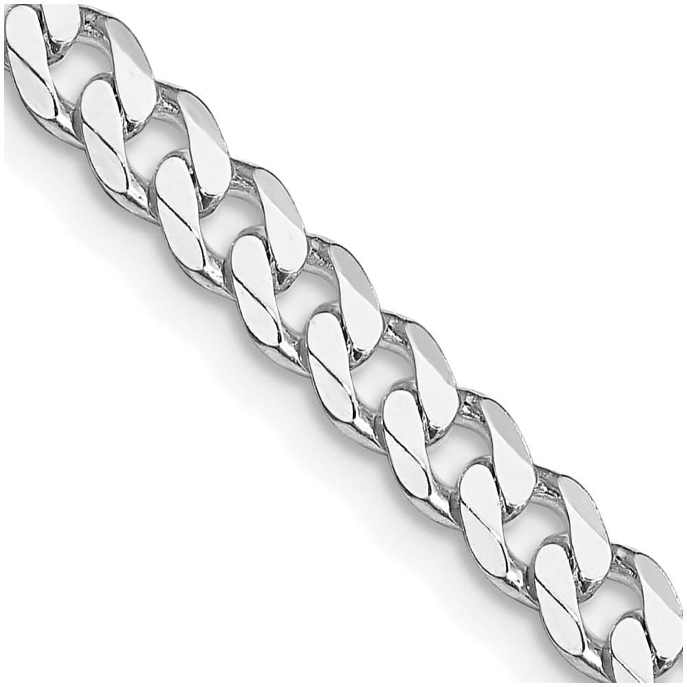 Sterling Silver Rhodium Finish 4.5mm Curb Chain