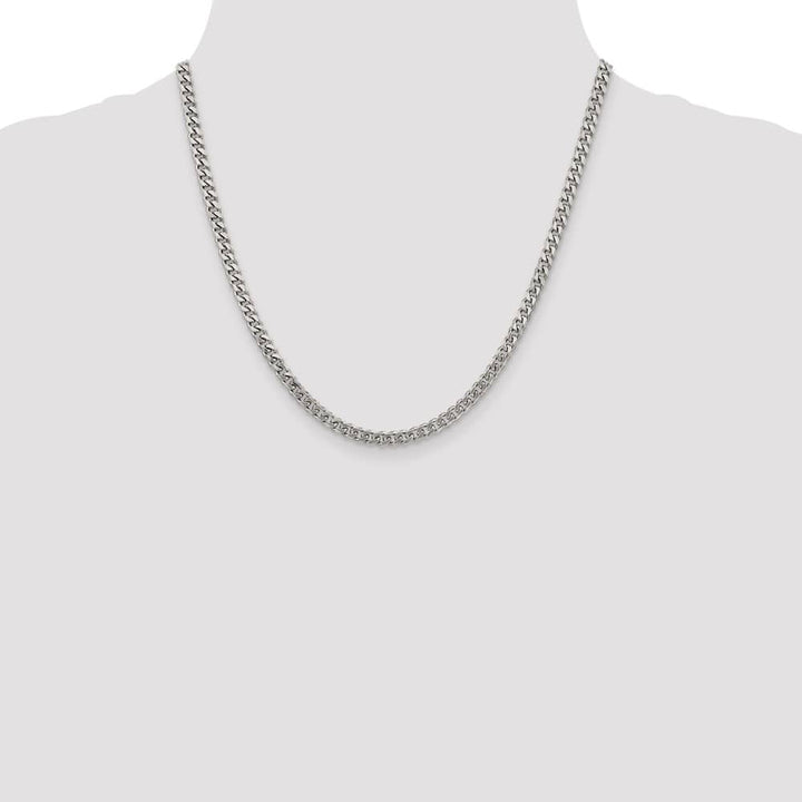 Sterling Silver Rhodium Finish 4.5mm Curb Chain Size 20