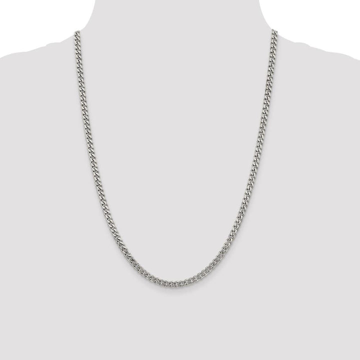 Sterling Silver Rhodium Finish 4.5mm Curb Chain Size 24
