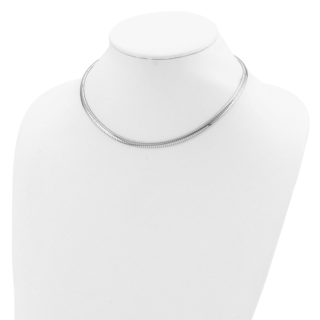 Sterling Silver Rhodium Finish 4mm with Extension Cubetto Chain