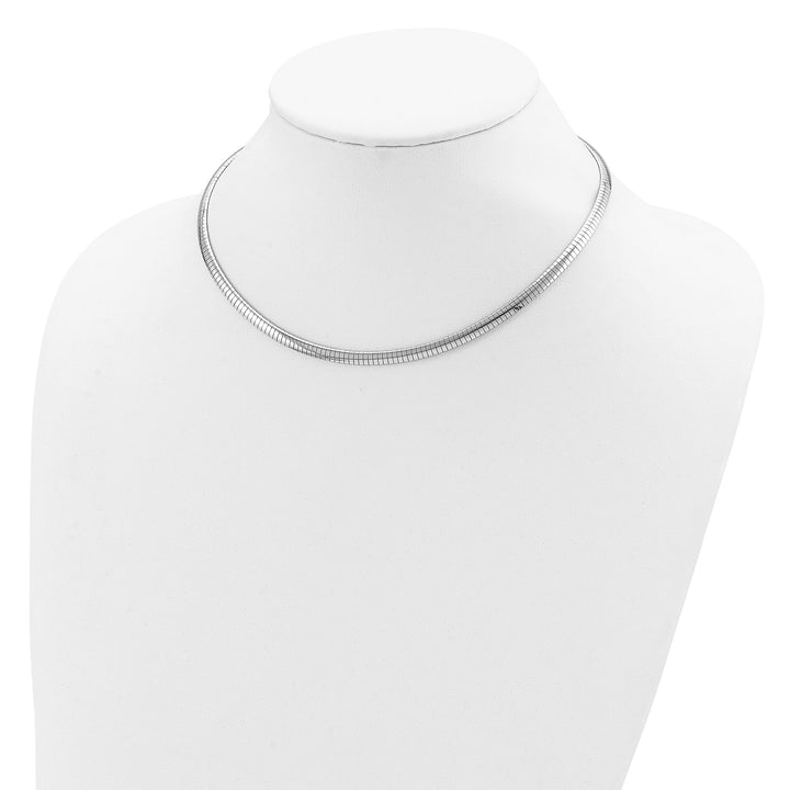 Sterling Silver Rhodium Finish 4mm with Extension Cubetto Chain