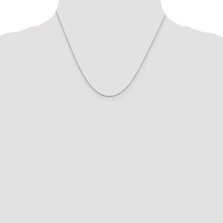 Sterling Silver Rhodium Finish .6mm Mirror Box Chain Size 18