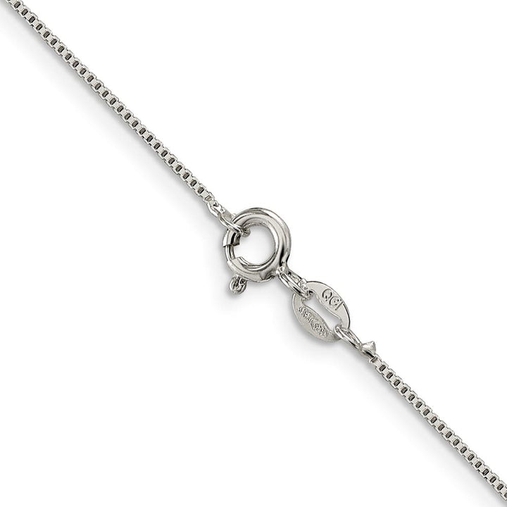 Sterling Silver Rhodium Finish .8mm Box Chain