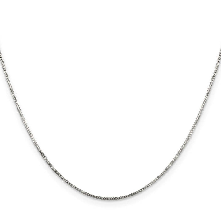 Sterling Silver Rhodium Finish .8mm Box Chain