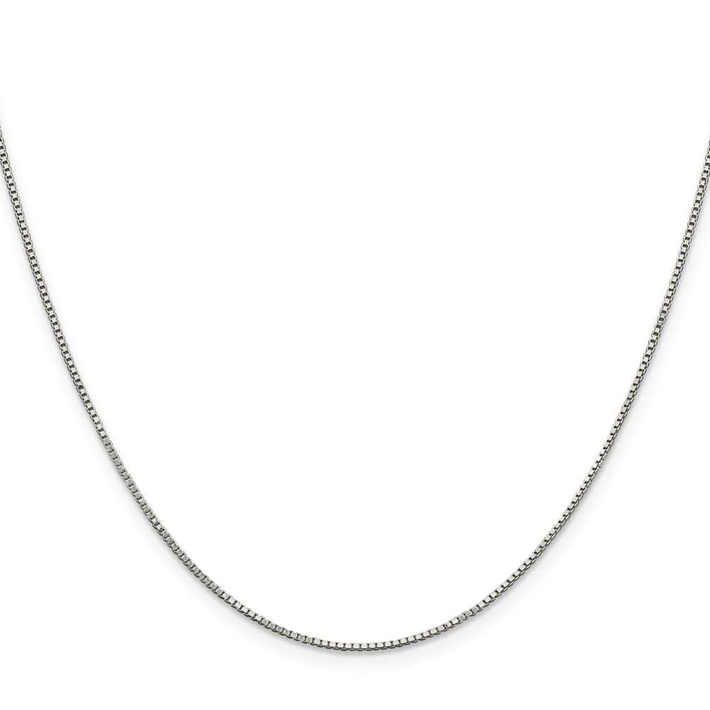 Sterling Silver Rhodium Finish .9mm Box Chain