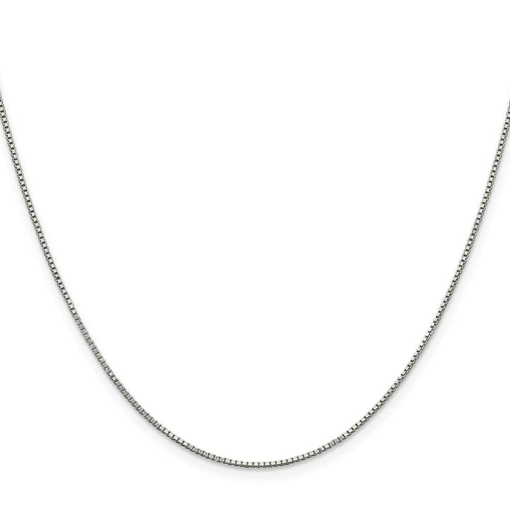 Sterling Silver Rhodium Finish .9mm Box Chain
