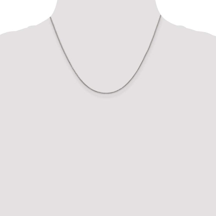Sterling Silver Rhodium Finish .9mm Box Chain Size 18