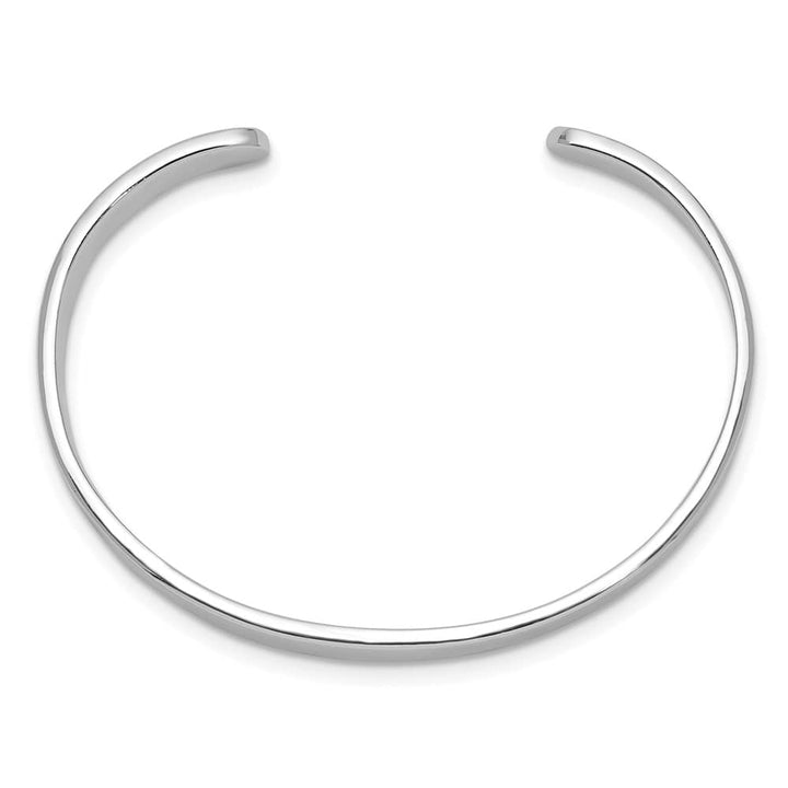 Sterling Silver Rhodium-plated 6mm 40mm Inside Diameter Cuff Bangle