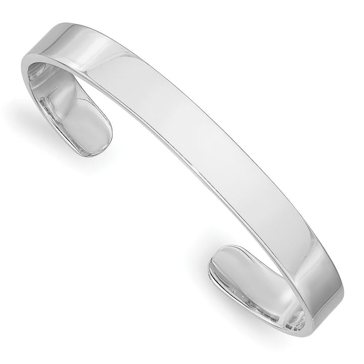 Sterling Silver Rhodium-plated 6mm 40mm Inside Diameter Cuff Bangle