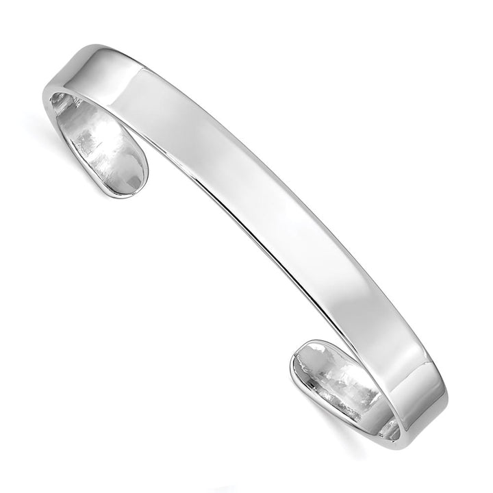 Sterling Silver Rhodium-plated 6mm 45mm Inside Diameter Cuff Bangle