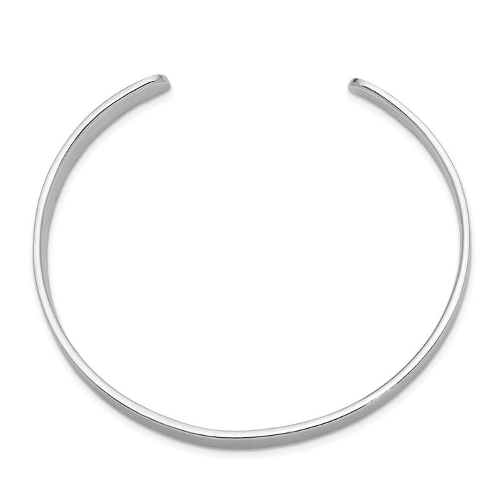 Sterling Silver Rhodium-plated 6mm 60mm Inside Diameter Cuff Bangle