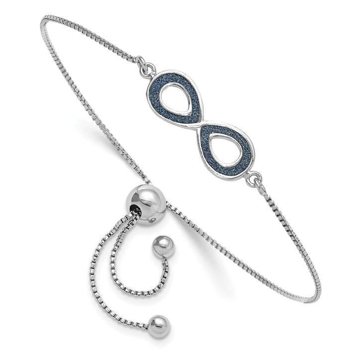Sterling Silver Rhodium-plated Adjustable Bolo Bracelet