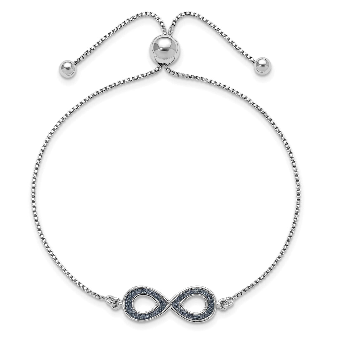 Sterling Silver Rhodium-plated Adjustable Bolo Bracelet