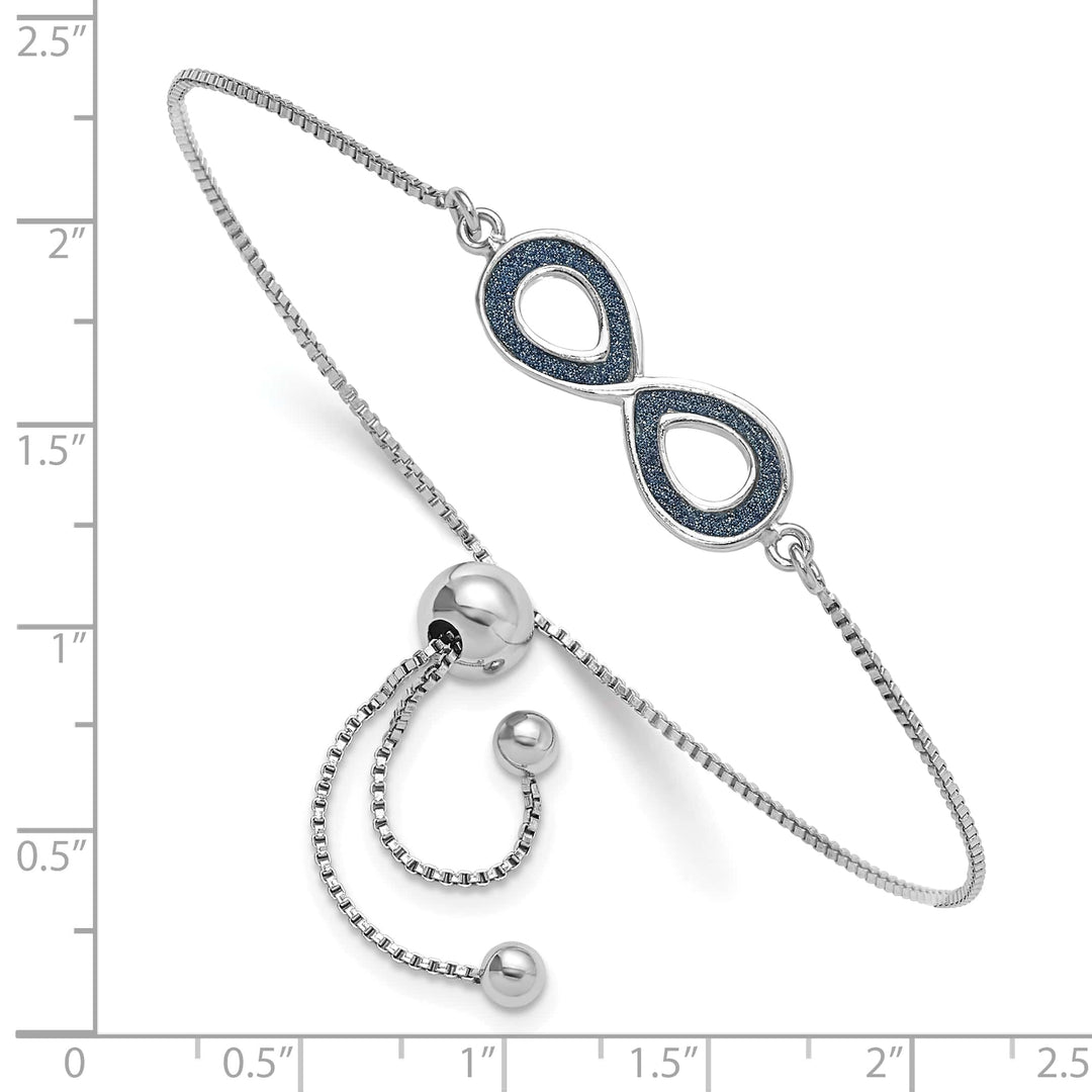 Sterling Silver Rhodium-plated Adjustable Bolo Bracelet